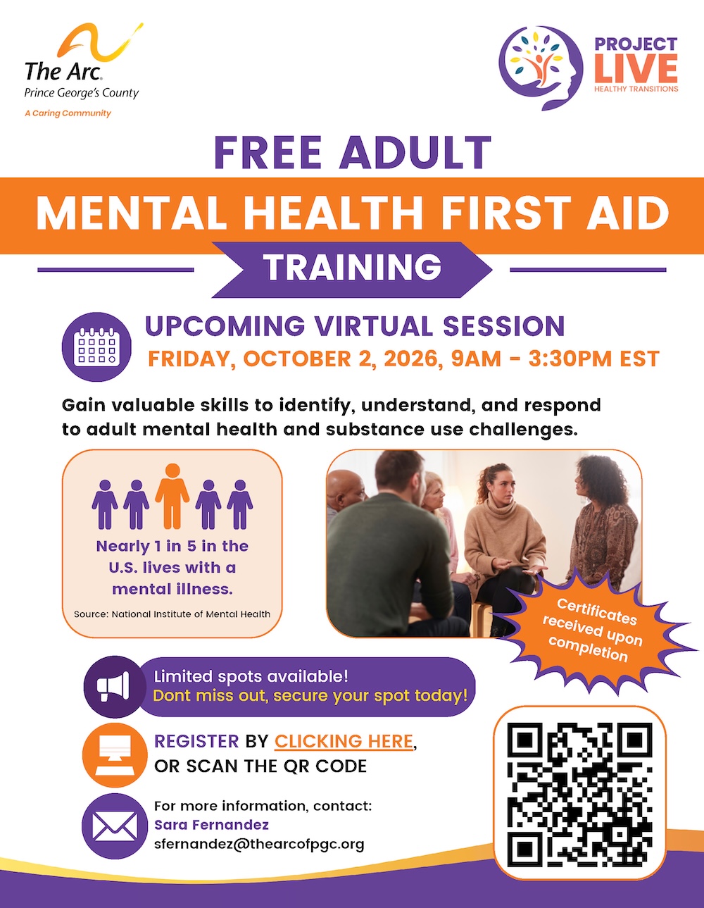 Flyer promoting a two-day virtual training, "Trauma-Informed Care for Individuals with IDD for Professionals," led by Dr. Zipporah Levi-Shackleford on August 19 and 26, 2026, covering trauma awareness, interventions, crisis prevention, and practical application.<br />
